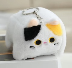 Cube Cat Keychain - White